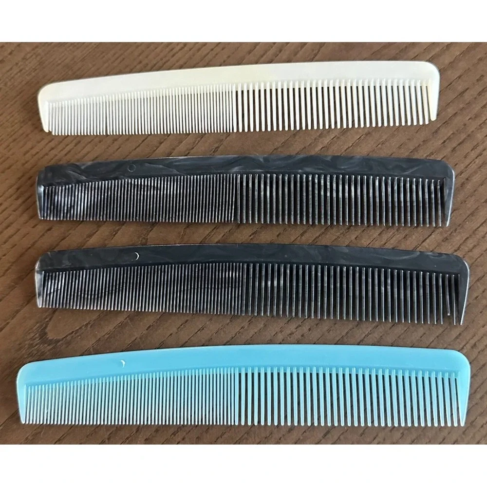 Vintage Real Silk Indianapolis Lot of 4‎ Combs Black Marble Cream Blue